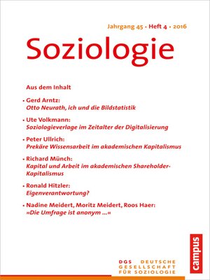 cover image of Soziologie 4.2016